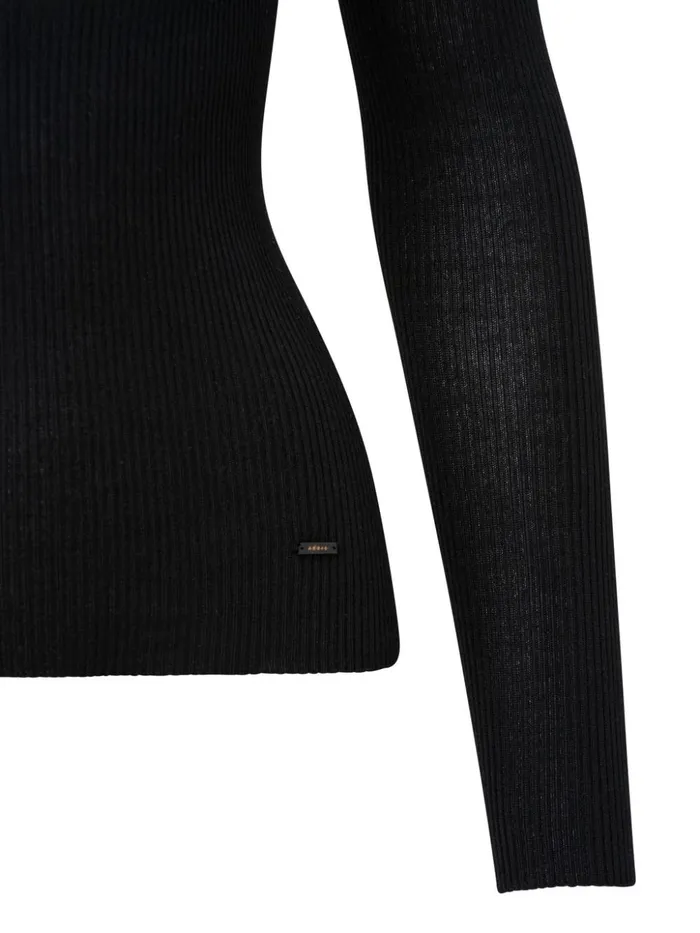 Cashmere Silk Knit Pullover Black Women Akris Cashmere