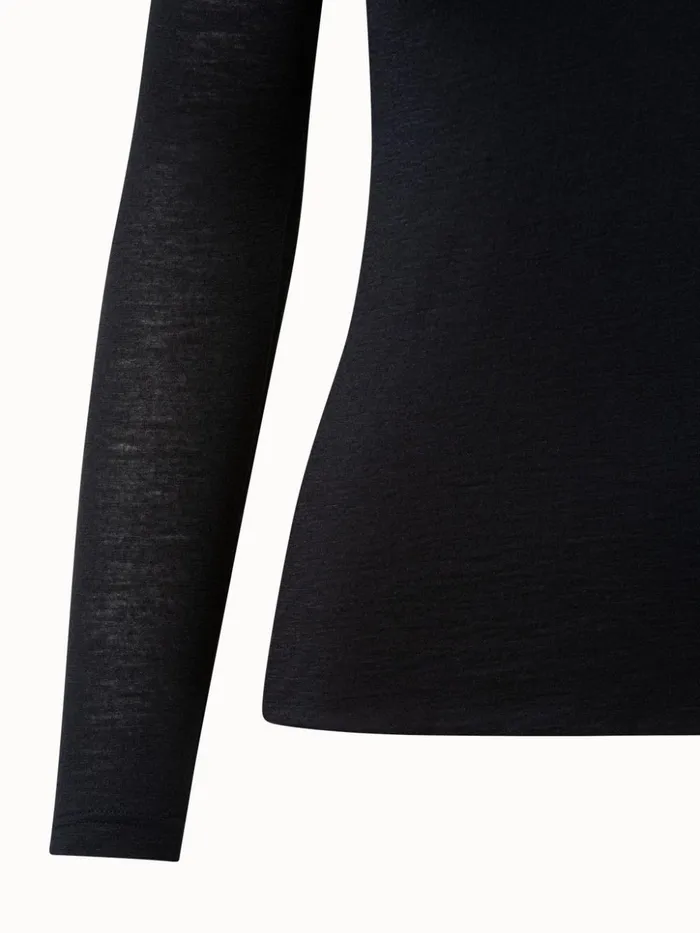 Cashmere Silk Shirt Black Women Akris Tops