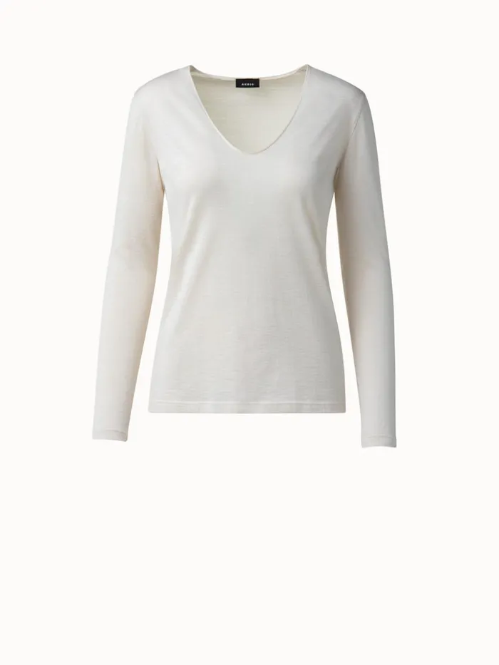 Cashmere Silk Shirt Offwhite Women Akris Tops