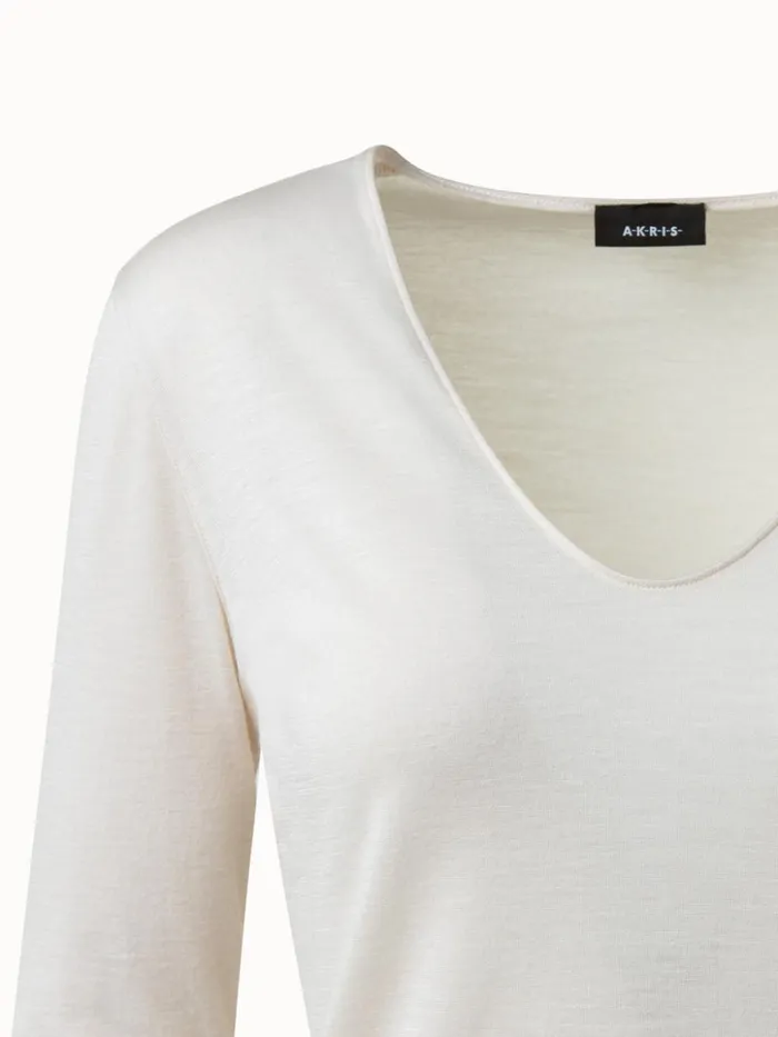Cashmere Silk Shirt Offwhite Women Akris Tops