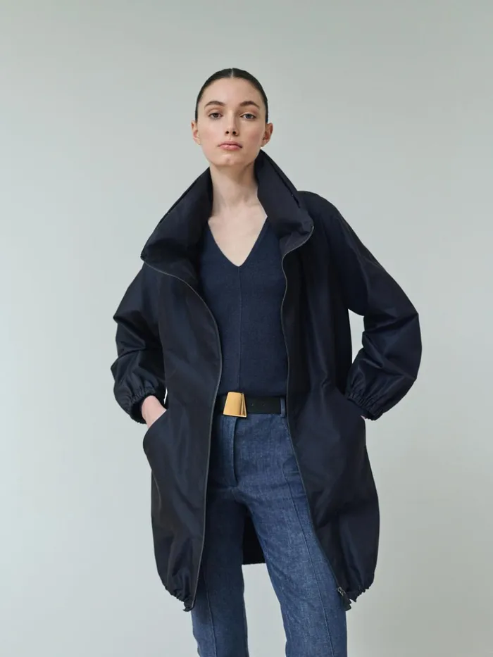 Cashmere VNeck Knit Pullover Navy Women Akris Knitwear