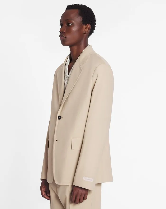 Casual Singlebreasted Jacket Sand Men Lanvin Coats and Jackets