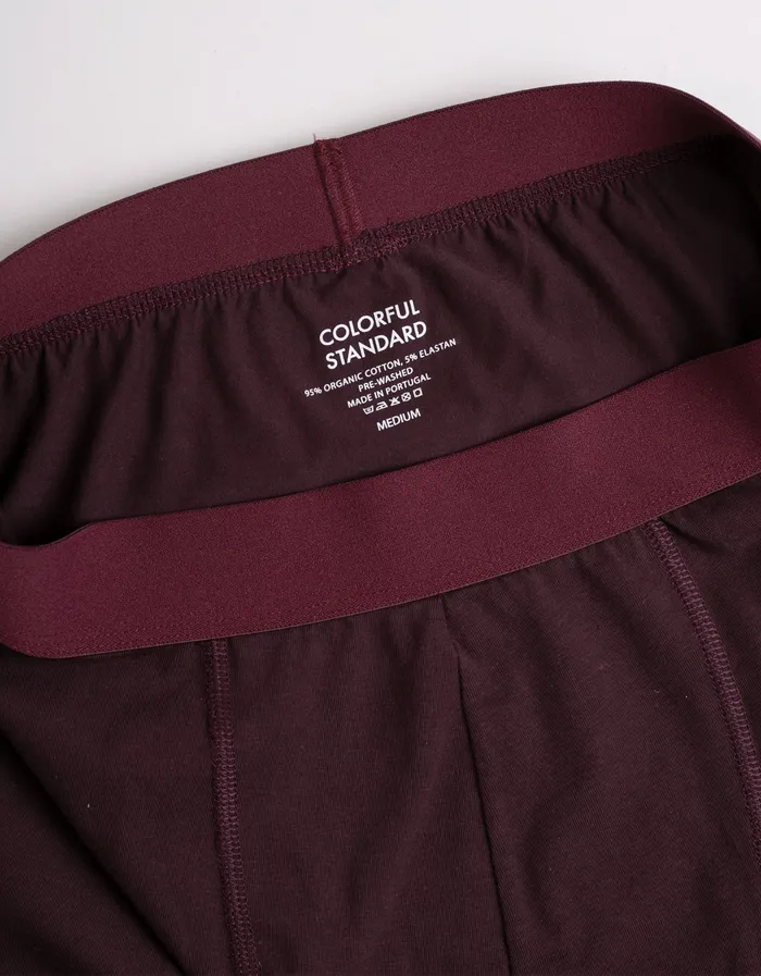 Classic Organic Boxer Briefs 8211 Oxblood Red Underwear Colorfulstandard Men