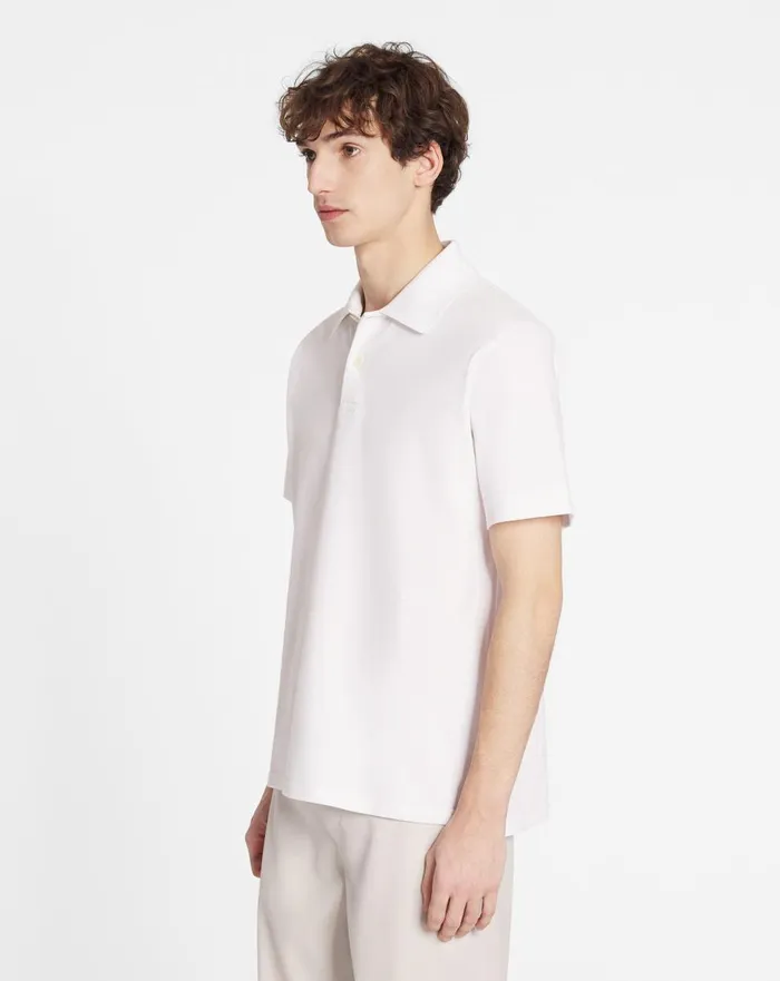 Classic Polo Shirt Optical White Men Lanvin Tshirts and Polos
