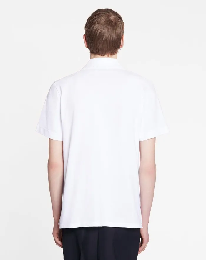 Classic Polo Shirt Optical White Men Lanvin Tshirts and Polos