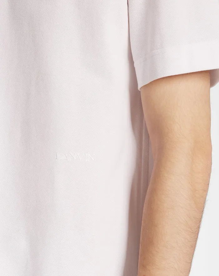 Classic Polo Shirt Optical White Men Lanvin Tshirts and Polos