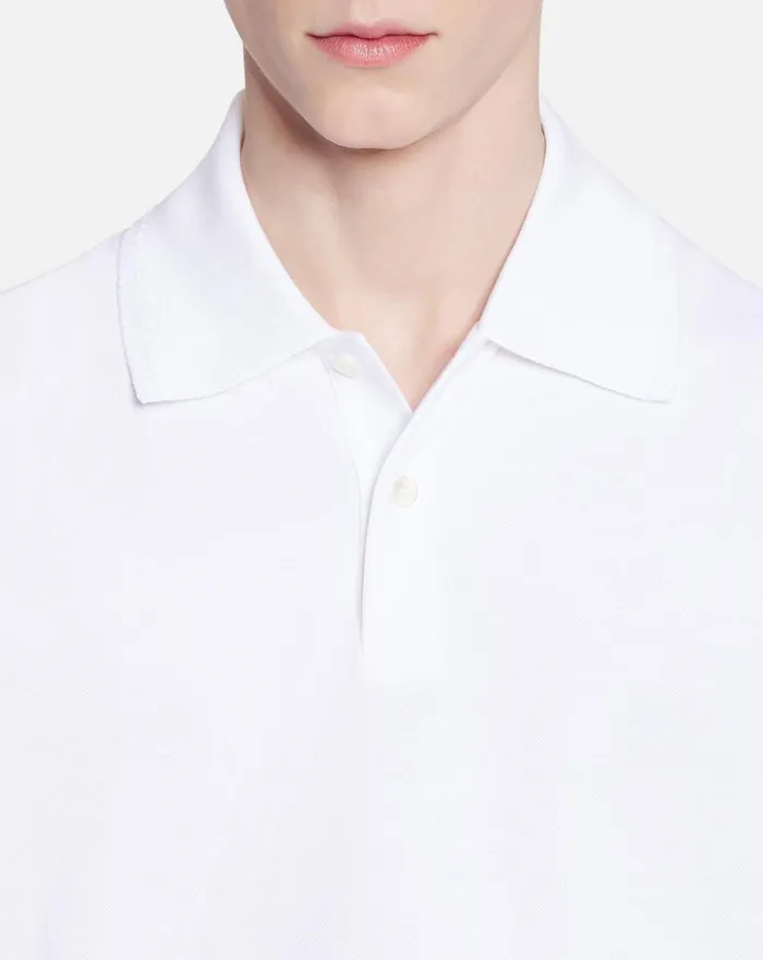 Classic Polo Shirt Optical White Men Lanvin Tshirts and Polos