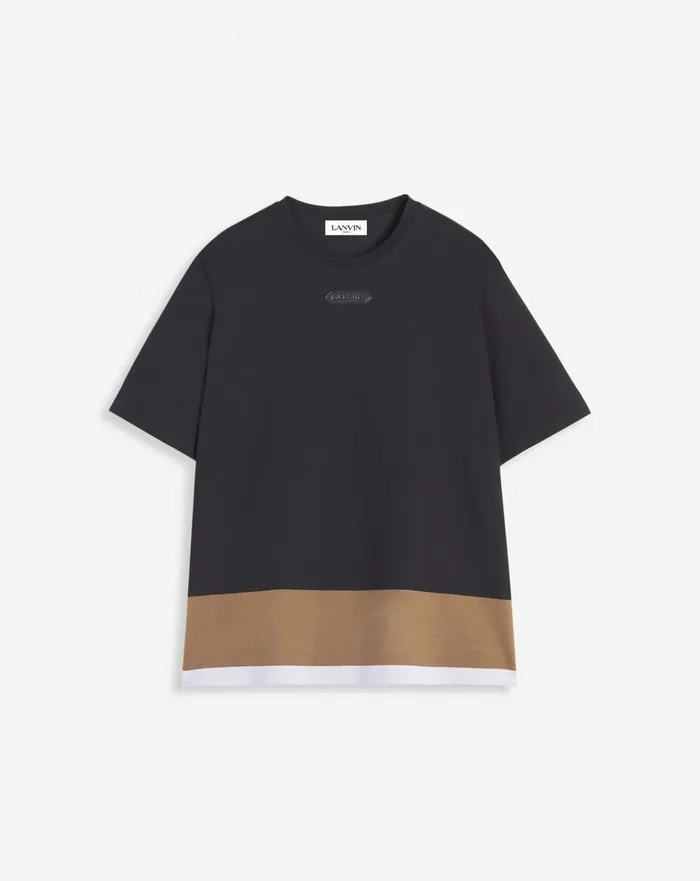 Classic Striped Tshirt Black Men Lanvin Tshirts and Polos