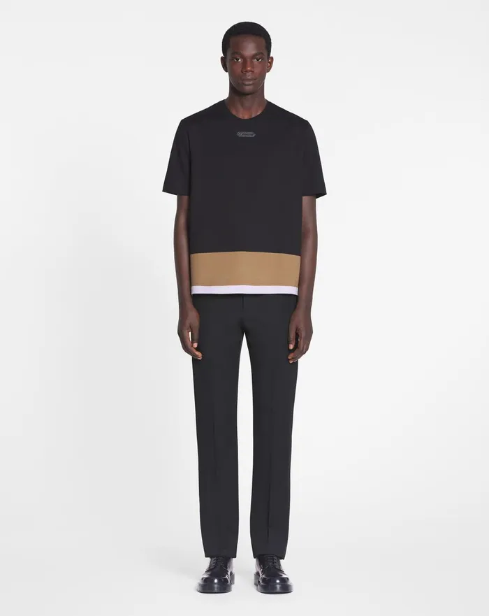 Classic Striped Tshirt Black Men Lanvin Tshirts and Polos