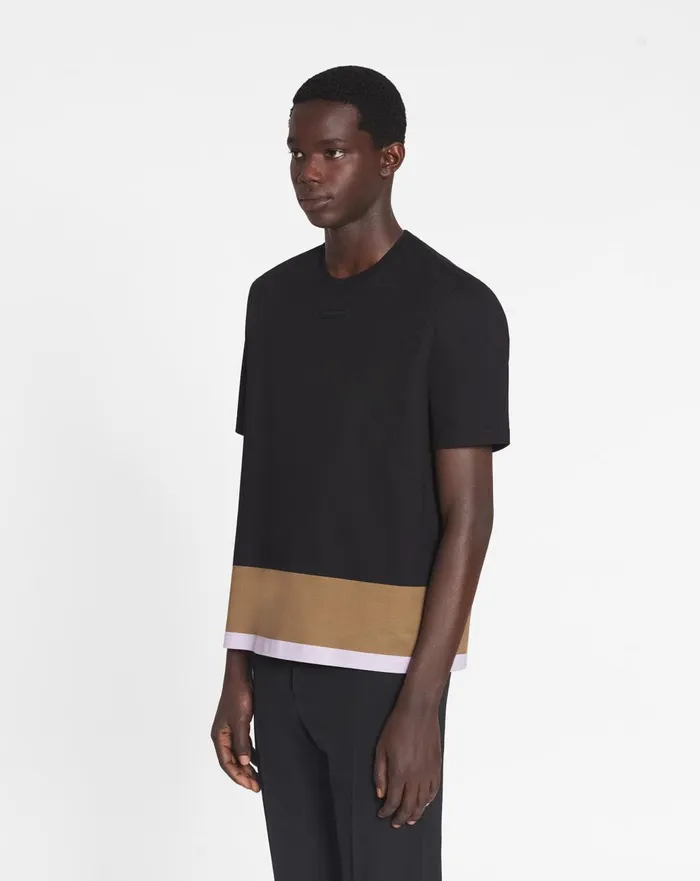Classic Striped Tshirt Black Men Lanvin Tshirts and Polos
