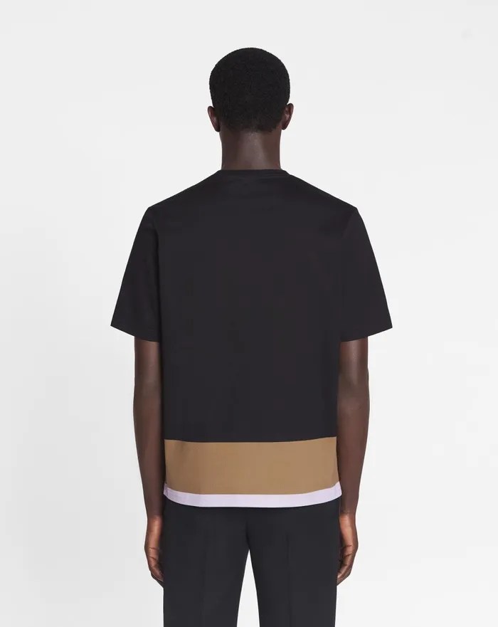 Classic Striped Tshirt Black Men Lanvin Tshirts and Polos