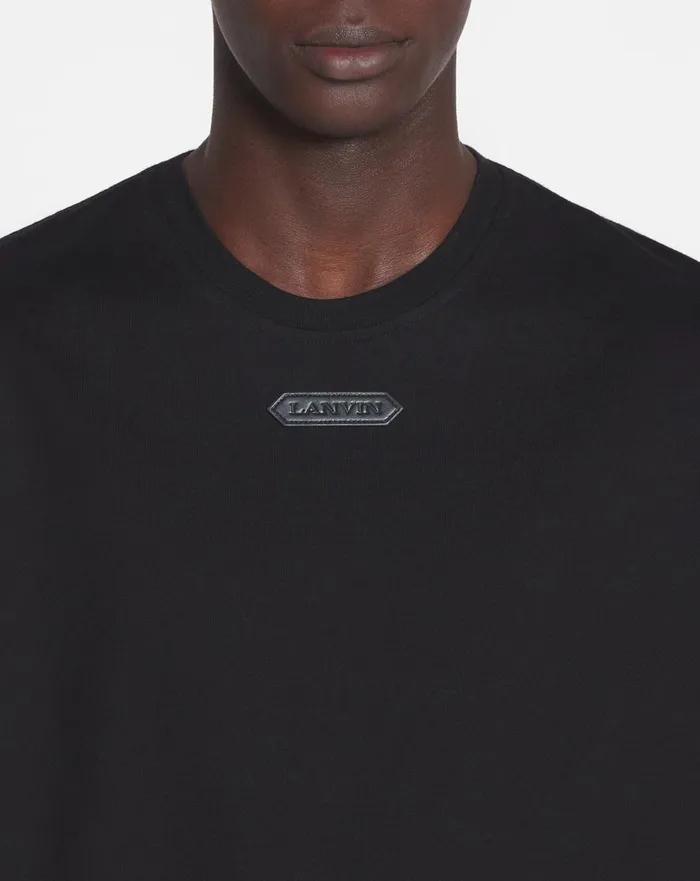 Classic Striped Tshirt Black Men Lanvin Tshirts and Polos