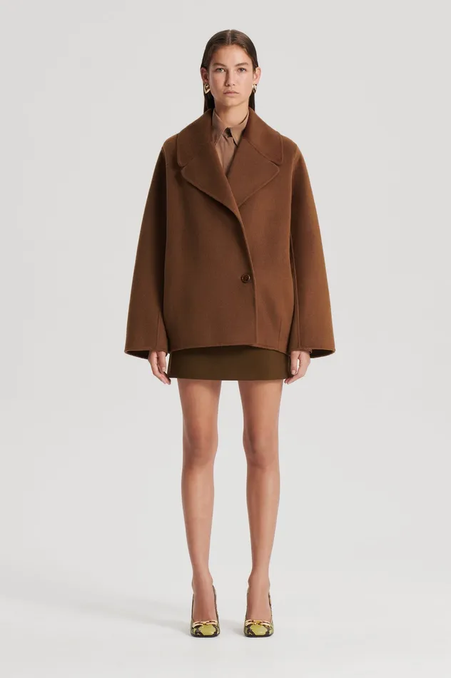 Coats Women Scanlan Theodore COCOON SLEEVE COAT SPICE