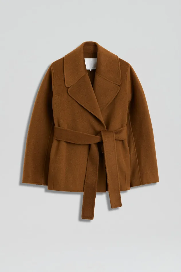 Coats Women Scanlan Theodore COCOON SLEEVE COAT SPICE Coats Women Scanlan Theodore COCOON SLEEVE COAT SPICE