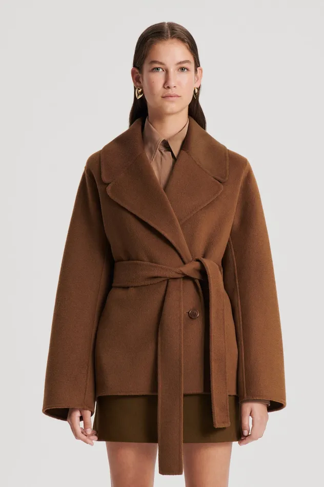 Coats Women Scanlan Theodore COCOON SLEEVE COAT SPICE Coats Women Scanlan Theodore COCOON SLEEVE COAT SPICE