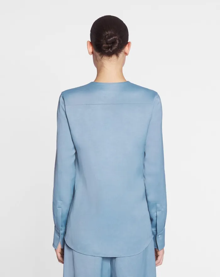 Collarless Shirt With Embroidered Pocket Lunar Women Lanvin Knitwear
