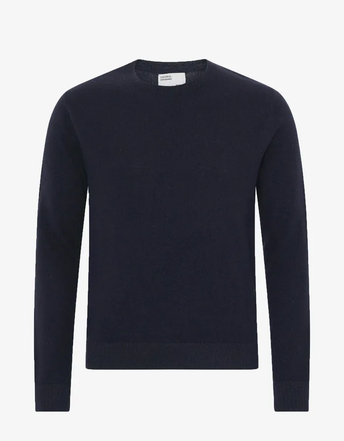 Colorfulstandard Light Merino Wool Crew 8211 Navy Blue Men Knit Sweaters