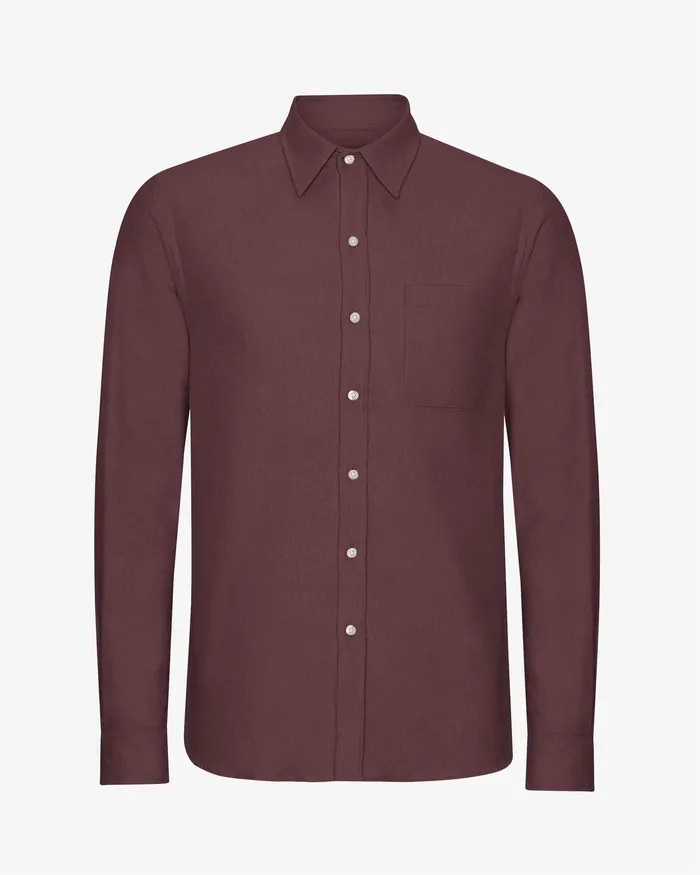 Colorfulstandard Organic Flannel Shirt 8211 Oxblood Red Men Shirts