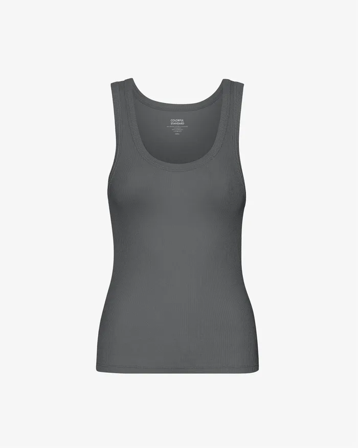 Colorfulstandard Tank Tops Women Women Organic Rib Tank Top 8211 Lava Grey