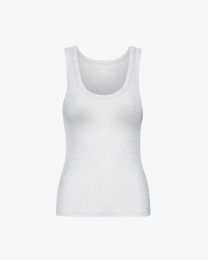 Colorfulstandard Women Organic Rib Tank Top 8211 Snow Melange Women Tank Tops