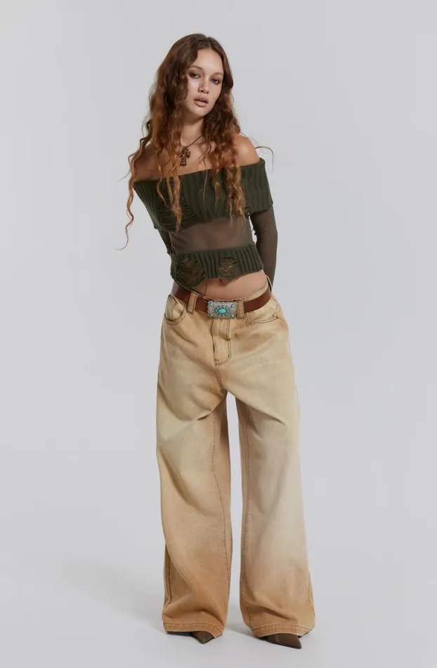 Colossus Jeans Women Jaded London Sand Colossus Baggy Jeans