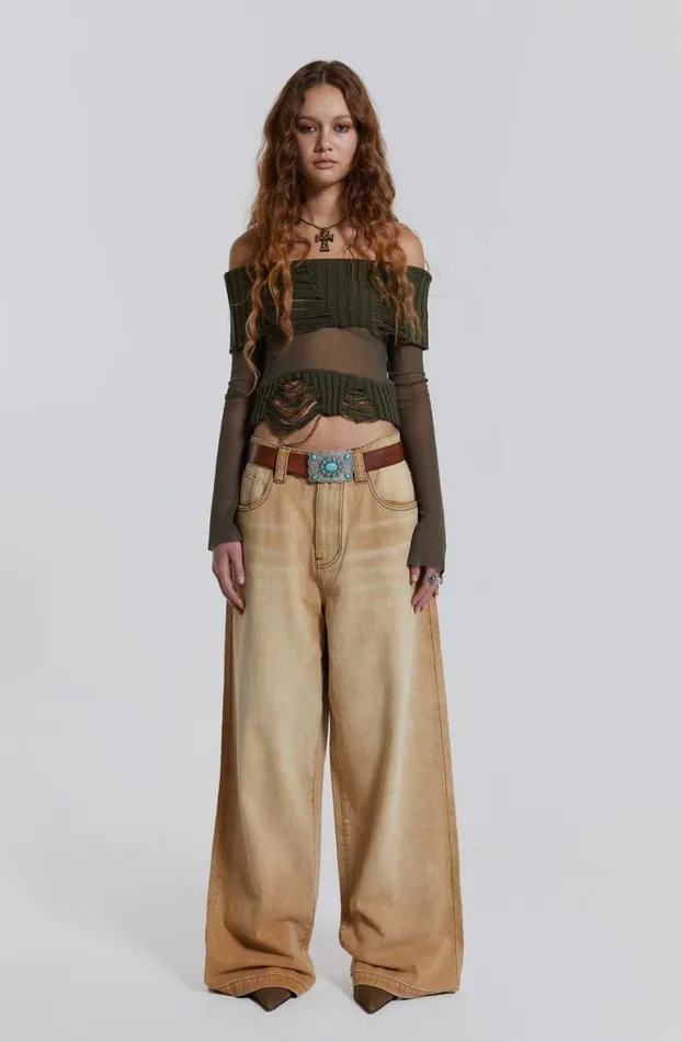 Colossus Jeans Women Jaded London Sand Colossus Baggy Jeans