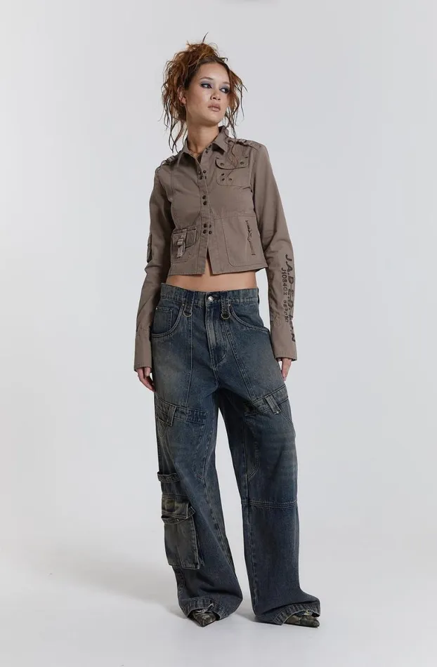 Colossus Jeans Women Jaded London Zenith Double Layer Seam Colossus Baggy Jeans