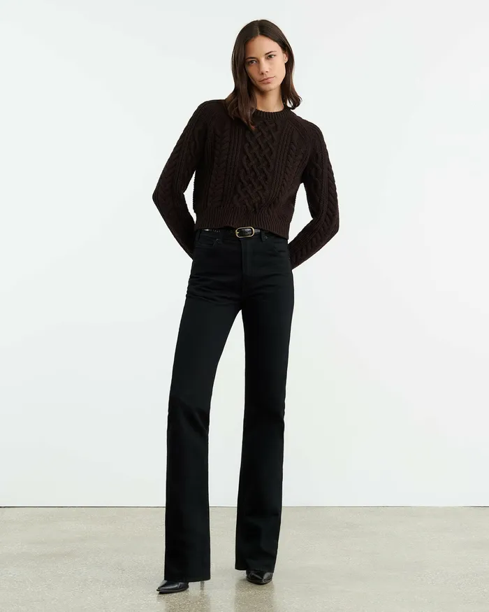 CORAS SWEATER Dark Brown Knits and Sweaters Nili Lotan Women