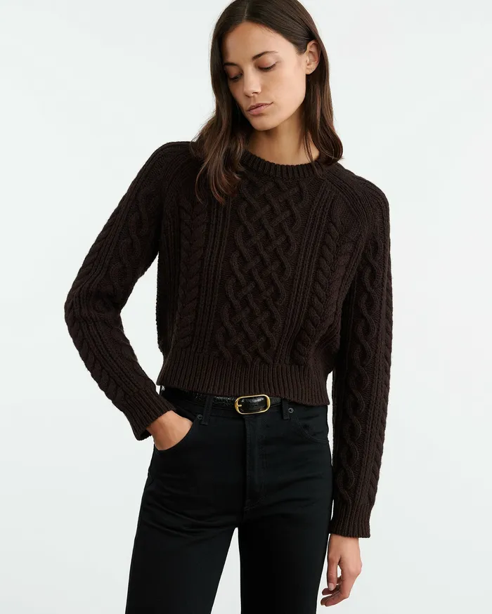 CORAS SWEATER Dark Brown Knits and Sweaters Nili Lotan Women