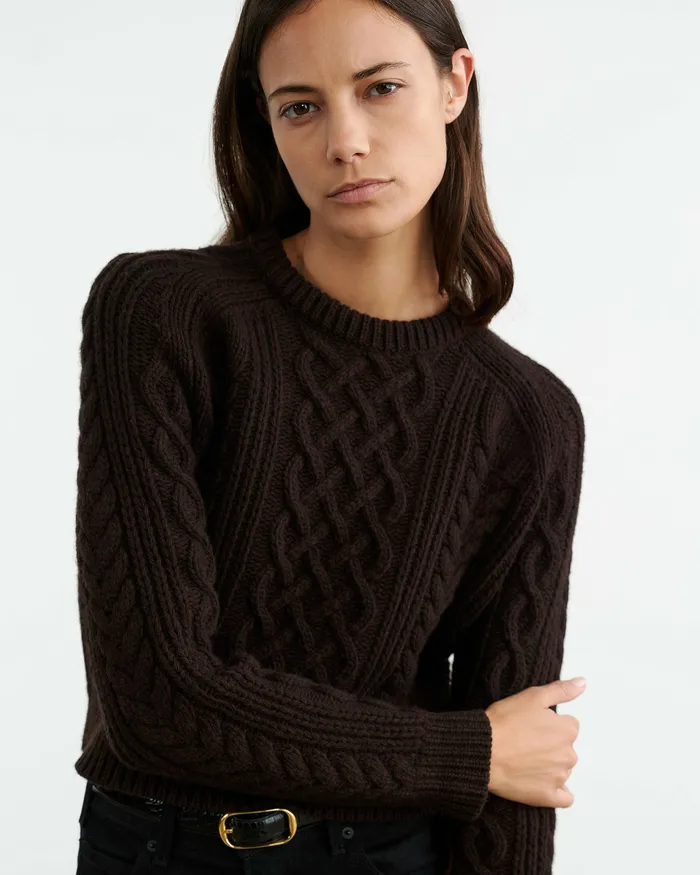 CORAS SWEATER Dark Brown Knits and Sweaters Nili Lotan Women