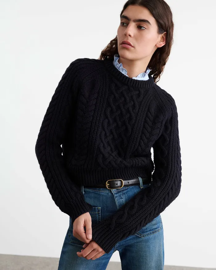 CORAS SWEATER Dark Brown Knits and Sweaters Nili Lotan Women