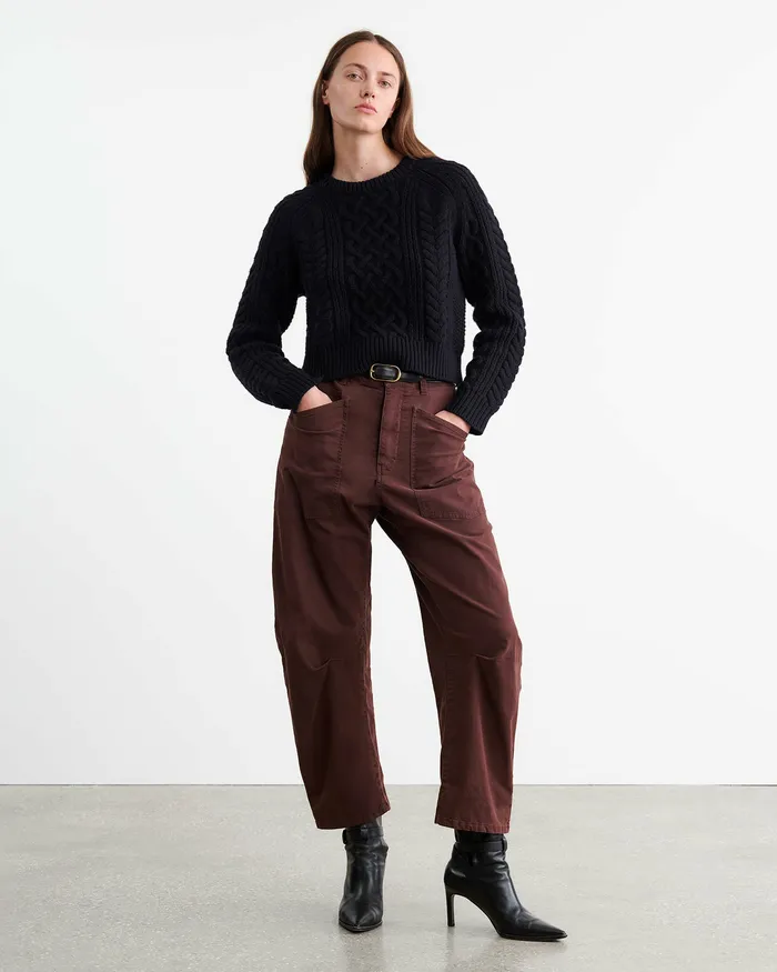 CORAS SWEATER Dark Brown Knits and Sweaters Nili Lotan Women