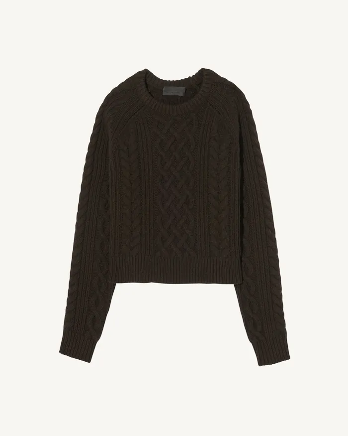 CORAS SWEATER Dark Brown Knits and Sweaters Nili Lotan Women
