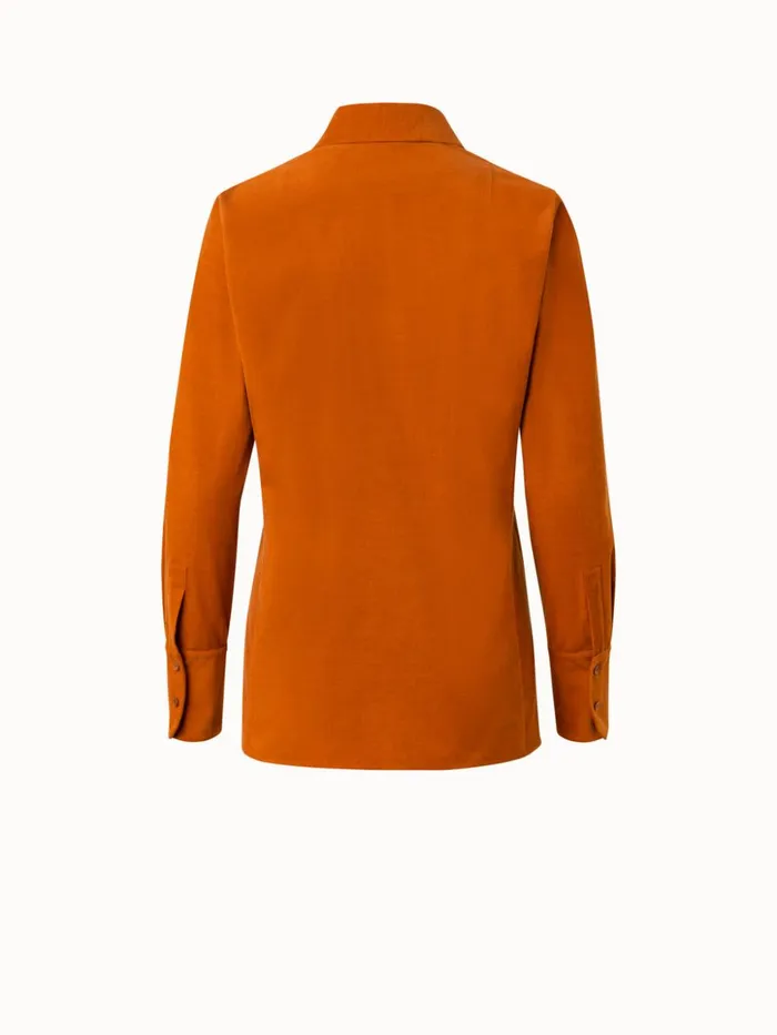 Cotton Cashmere Stretch Corduroy Blouse Pumpkin Women Akris Blouses