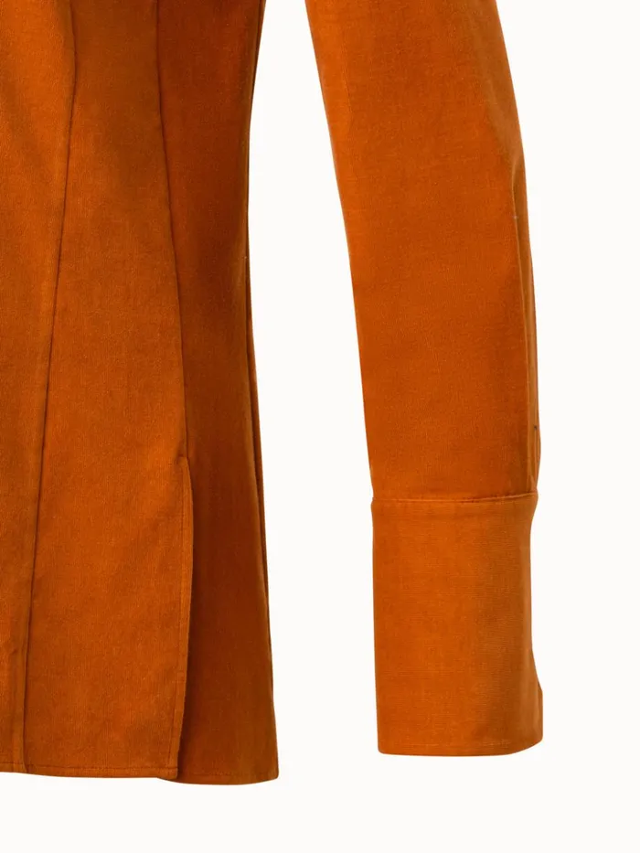 Cotton Cashmere Stretch Corduroy Blouse Pumpkin Women Akris Blouses
