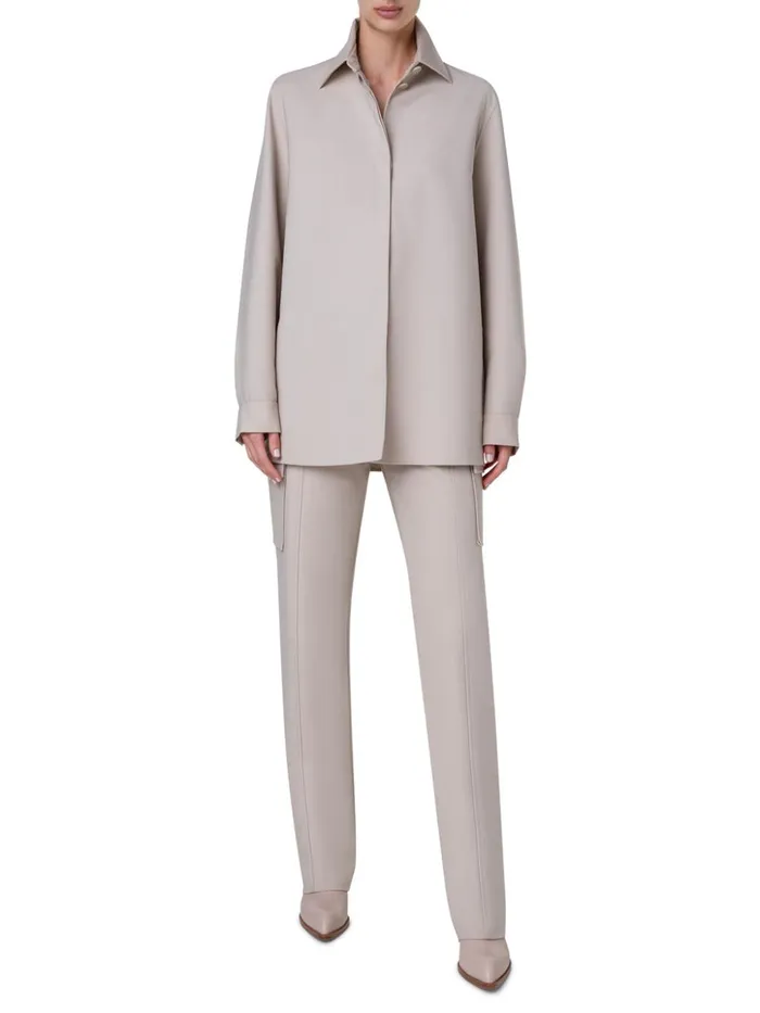 Cotton DoubleFace Oversize Shirt Jacket Sand Women Akris Jackets