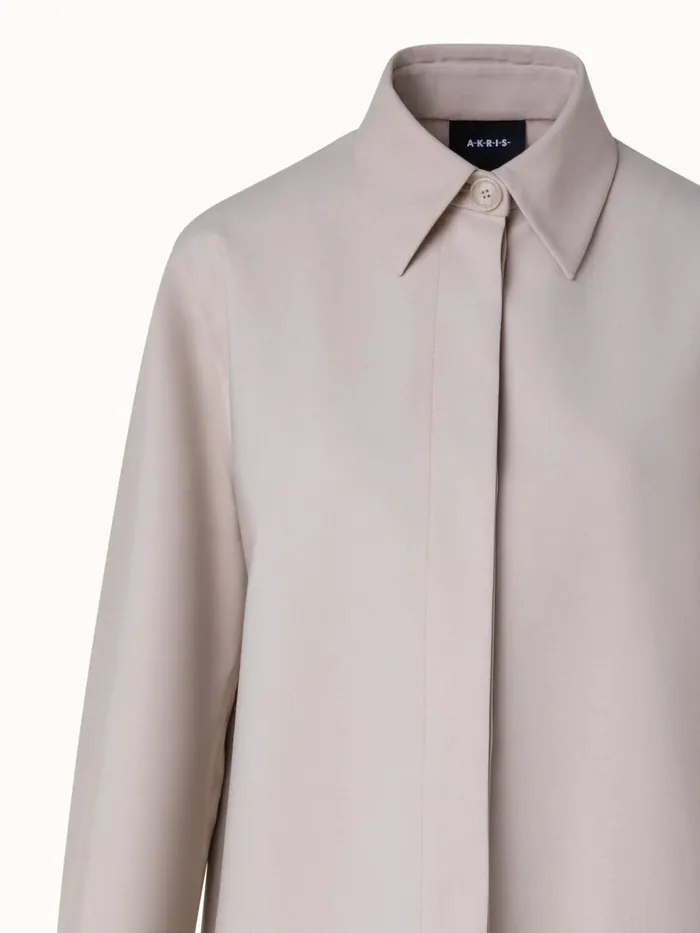 Cotton DoubleFace Oversize Shirt Jacket Sand Women Akris Jackets