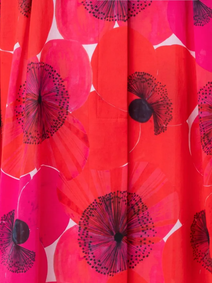 Cotton Midi Shirt Dress In Poppy Print Poppy Women Akris Dresses
