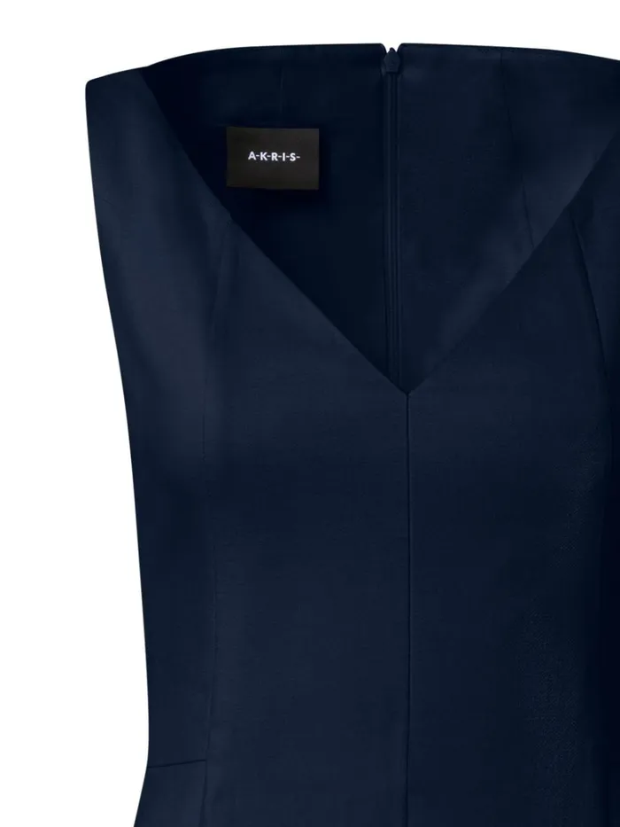 Cotton Silk DoubleFace Sheath Dress Navy Women Akris Dresses