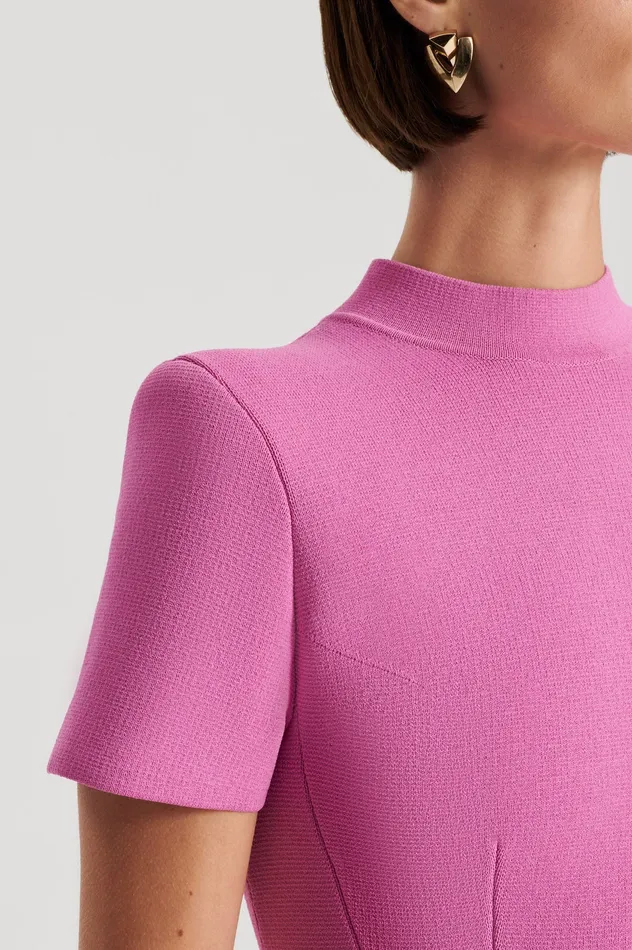CREPE KNIT PEPLUM DRESS PEONY Dresses Scanlan Theodore Women