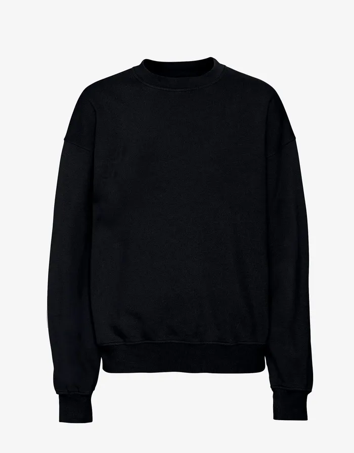 Crewneck Sweatshirts Colorfulstandard Women Organic Oversized Crew 8211 Deep Black