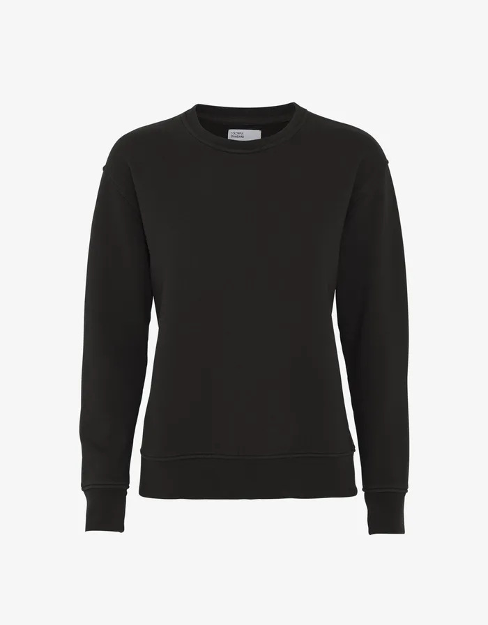 Crewneck Sweatshirts Women Classic Organic Crew 8211 Deep Black Colorfulstandard Women