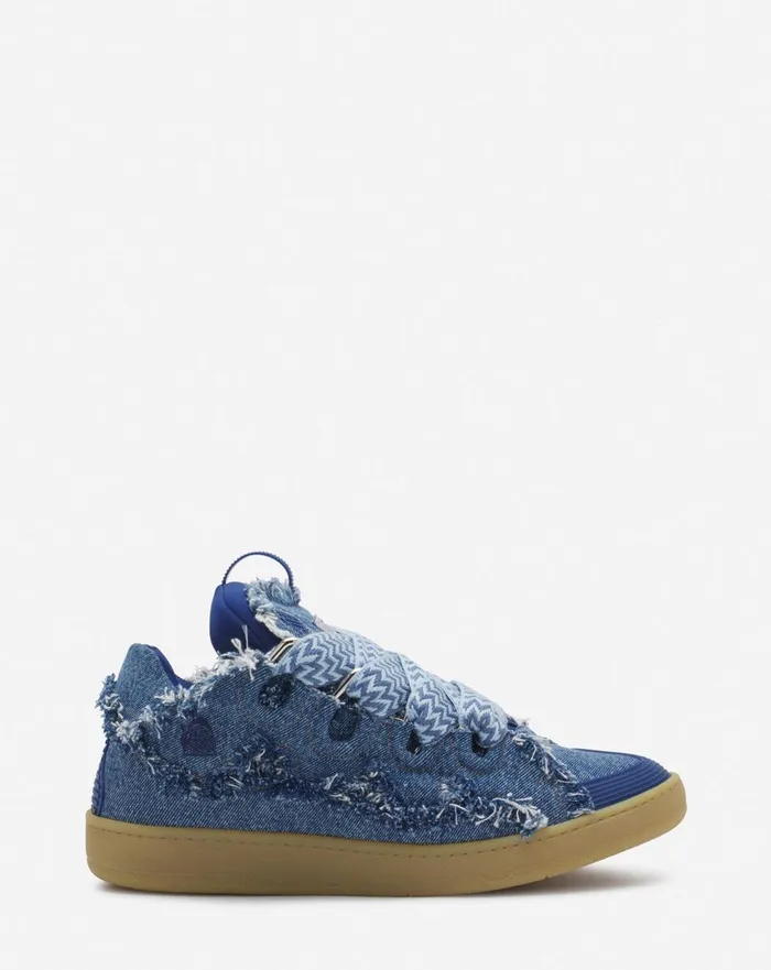 Curb Sneakers In Denim Denim Blue Men Lanvin Sneakers