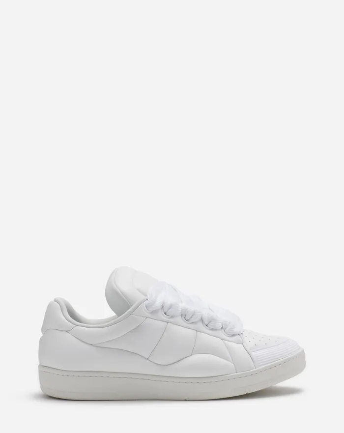 Curb Xl Leather Sneakers Whitewhite Men Lanvin Sneakers