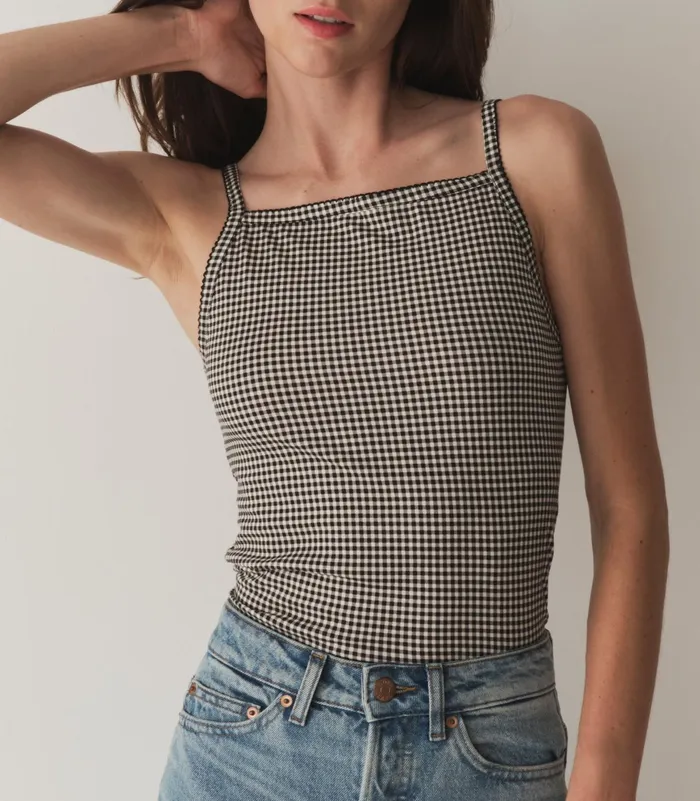 DEN Angie Tank Noir La Maddalena Gingham Women Tees