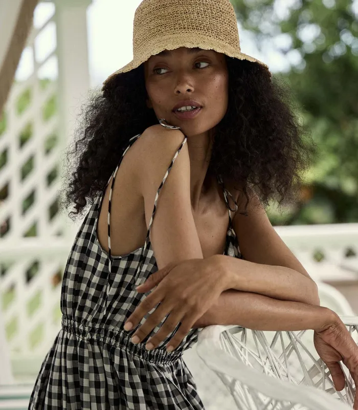 DEN Ballou Hat Natural Raffia Women Belts Hats and Gloves