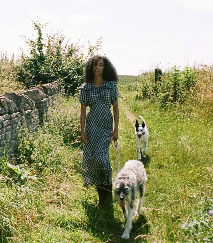 DEN Gwyneira Dress Navy Countryside Plaid Women Dresses DEN Gwyneira Dress Navy Countryside Plaid Women Dresses