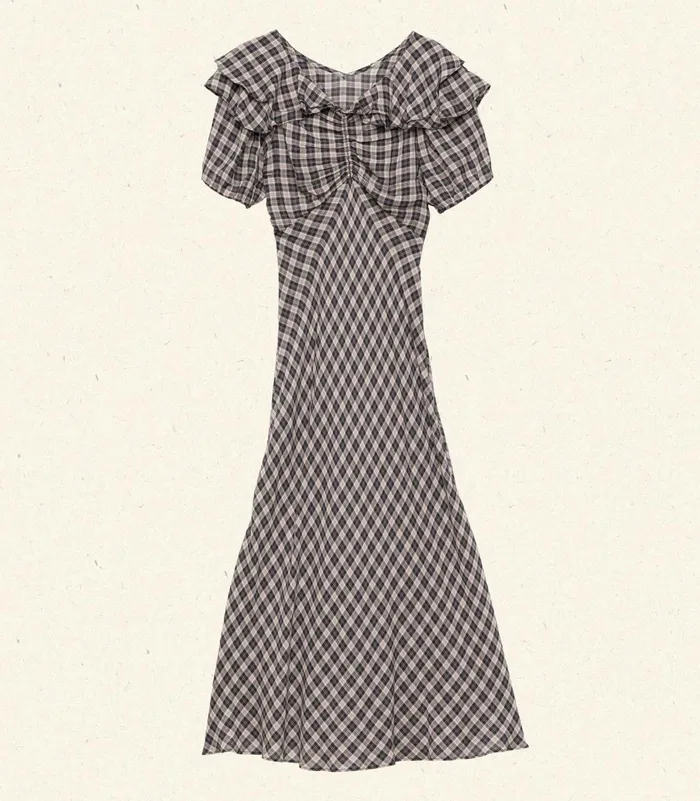 DEN Gwyneira Dress Navy Countryside Plaid Women Dresses DEN Gwyneira Dress Navy Countryside Plaid Women Dresses