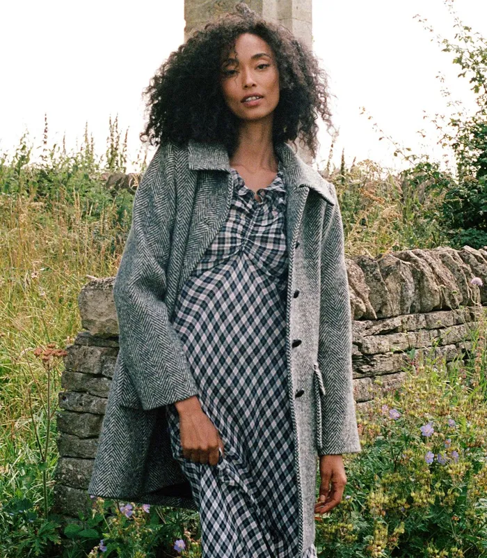 DEN Gwyneira Dress Navy Countryside Plaid Women Dresses DEN Gwyneira Dress Navy Countryside Plaid Women Dresses