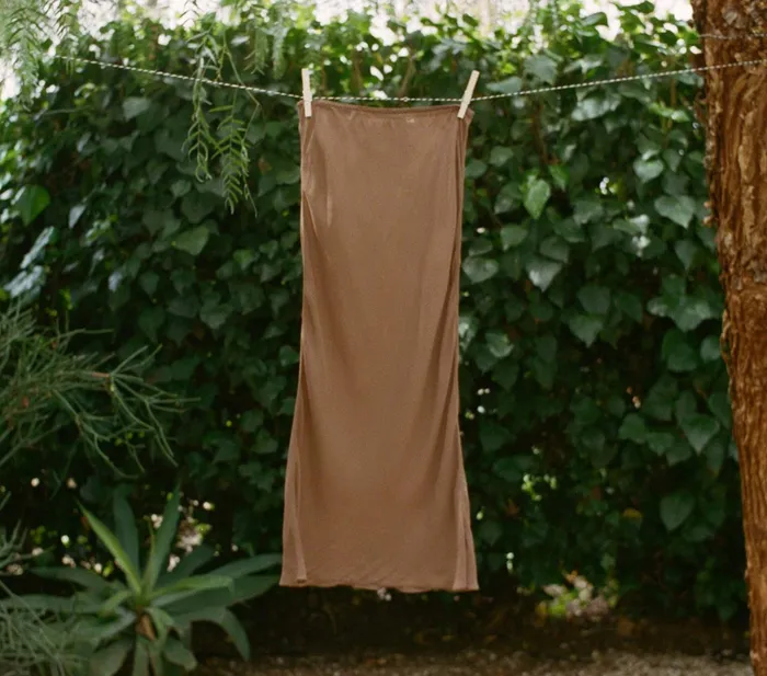 DEN Knee Length Skirt Slip Carob Women Slips